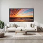 Quadro Decorativo Paisagem de Pôr do Sol no Mar com Reflexo na Agua