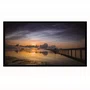 Quadro Decorativo Paisagem do Mar com Pôr do Sol no Píer e Reflexo na Água