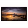 Quadro Decorativo Paisagem do Mar com Pôr do Sol no Píer e Reflexo na Água