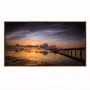 Quadro Decorativo Paisagem do Mar com Pôr do Sol no Píer e Reflexo na Água