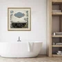 Quadro Decorativo para Lavabo com Moldura na Cor Prata Envelhecida Savon 40x40cm