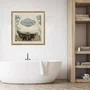 Quadro Decorativo para Lavabo com Moldura na Cor Prata Envelhecida Soak 40x40cm