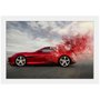 Quadro Decorativo Pequeno Ferrari Portofino Ilustração Moldura Branca 30x20cm