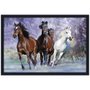 Quadro Decorativo Poster Cavalos s/ Vidro 90x60cm