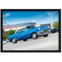 Quadro Imagem com Moldura e Vidro Carro Clássico Buick Azul 30x20 cm