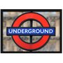 Quadro Imagem com Moldura e Vidro Londres Placa Underground Metrô 30x20 cm