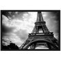 Quadro Decorativo com Moldura e Vidro Torre Eiffel Paris 90x60cm