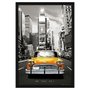 Quadro Decorativo Poster com Moldura Táxi Nº 1 de Nova York 60x90cm