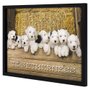 Quadro Decorativo Poster Dogs Filhotes Brancos com Manchas Pretas 90x60cm