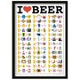 Quadro Decorativo Poster I Love Beer Eu Amo Cerveja s/ Vidro 64x94cm