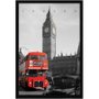 Quadro Decorativo Poster London England Red Bus s/ Vidro 60x90cm