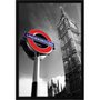 Quadro Decorativo Poster Londres Big Ben Placa Estação Metrô s/ Vidro 60x90cm