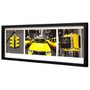 Quadro Decorativo Poster New York Semáforos e Táxis Amarelos s/ Vidro 90x30cm