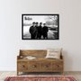 Quadro Decorativo Poster The Beatles em Preto e Branco s/ Vidro 90x60cm
