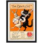 Quadro Decorativo Imagem Vintage The Black Cat com Vidro 20x30 cm