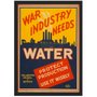 Quadro Imagem Vintage War Industry Needs Water com Vidro 20x30 cm