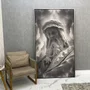 Quadro Decorativo Retrato da Escultura Leonardo da Vinci Tons Neutros 120x210 cm