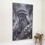 Quadro Decorativo Retrato da Escultura Leonardo da Vinci Tons Neutros 120x210 cm