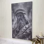 Quadro Decorativo Retrato da Escultura Leonardo da Vinci Tons Neutros 120x210 cm