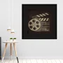 Quadro Decorativo Retrô Cinema Carretel de Filme 40x40cm