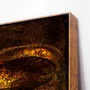 Quadro Decorativo Rosto de Buda Dourado Envelhecido Meditação e Serenidade 120x120 cm