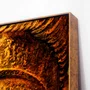 Quadro Decorativo Rosto de Buda Preto com Dourado Meditação Premium 120x120 cm