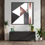 Quadro Decorativo Tela Canvas Abstrata Colorida com Moldura Marrom