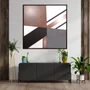 Quadro Decorativo Tela Canvas Abstrata Colorida com Moldura Marrom II