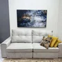 Quadro em Canvas Abstrato com Moldura Prata Envelhecida Elegante 160x90 cm