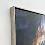 Quadro em Canvas Abstrato com Moldura Prata Envelhecida Elegante 160x90 cm