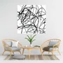 Quadro em Canvas Tela Decorativa Abstrata Moderna Riscos 60x60cm