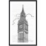 Quadro em Preto e Branco Fotocópia Torre BIG BEN 60x100 cm
