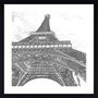 Quadro em Preto e Branco Fotocópia Torre Eiffel 60x60 cm
