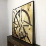 Quadro em Tela Canvas Arte Abstrata Moderna com Moldura Preta 120x120 CM