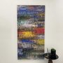 Quadro em Tela Canvas Decorativa Abstrata Malhas Coloridas
