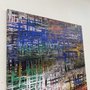 Quadro em Tela Canvas Decorativa Abstrata Malhas Coloridas