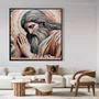 Quadro em Tela Canvas Ladrilhos Moderna  Imagem de Jesus Orando 80x80 CM