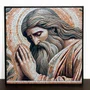 Quadro em Tela Canvas Ladrilhos Moderna  Imagem de Jesus Orando 80x80 CM