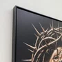 Quadro em Tela Canvas Leão com Coroa de Espinhos: Arte Impactante 120x120 CM