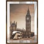 Quadro em Tela Canvas Londres Torre Big Ben Com Espelho e Moldura Rústica