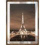 Quadro em Tela Paris Torre Eiffel Com Espelho e Moldura Rústica.