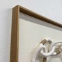 Quadro Escultura Correntes Tridimensional em Corda, Sementes e Madeira 70x100 cm