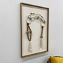 Quadro Escultura Correntes Tridimensional em Corda, Sementes e Madeira 70x100 cm