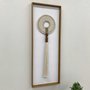 Quadro Escultura Decorativa Arte a Mão em Corda Traçada e Madeira 40x120 cm