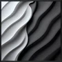Quadro Estilo Relevo 3D em Ondas Fluidas Abstrato Moderno com Moldura e Vidro