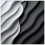Quadro Estilo Relevo 3D em Ondas Fluidas Abstrato Moderno com Moldura e Vidro
