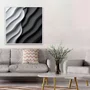 Quadro Estilo Relevo 3D em Ondas Fluidas Abstrato Moderno com Moldura e Vidro