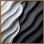 Quadro Estilo Relevo 3D em Ondas Fluidas Abstrato Moderno com Moldura e Vidro