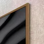Quadro Estilo Relevo 3D em Ondas Fluidas Abstrato Moderno com Moldura e Vidro