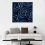 Quadro Floral Azul em Tela Canvas Planta Suculenta III - 70x70cm